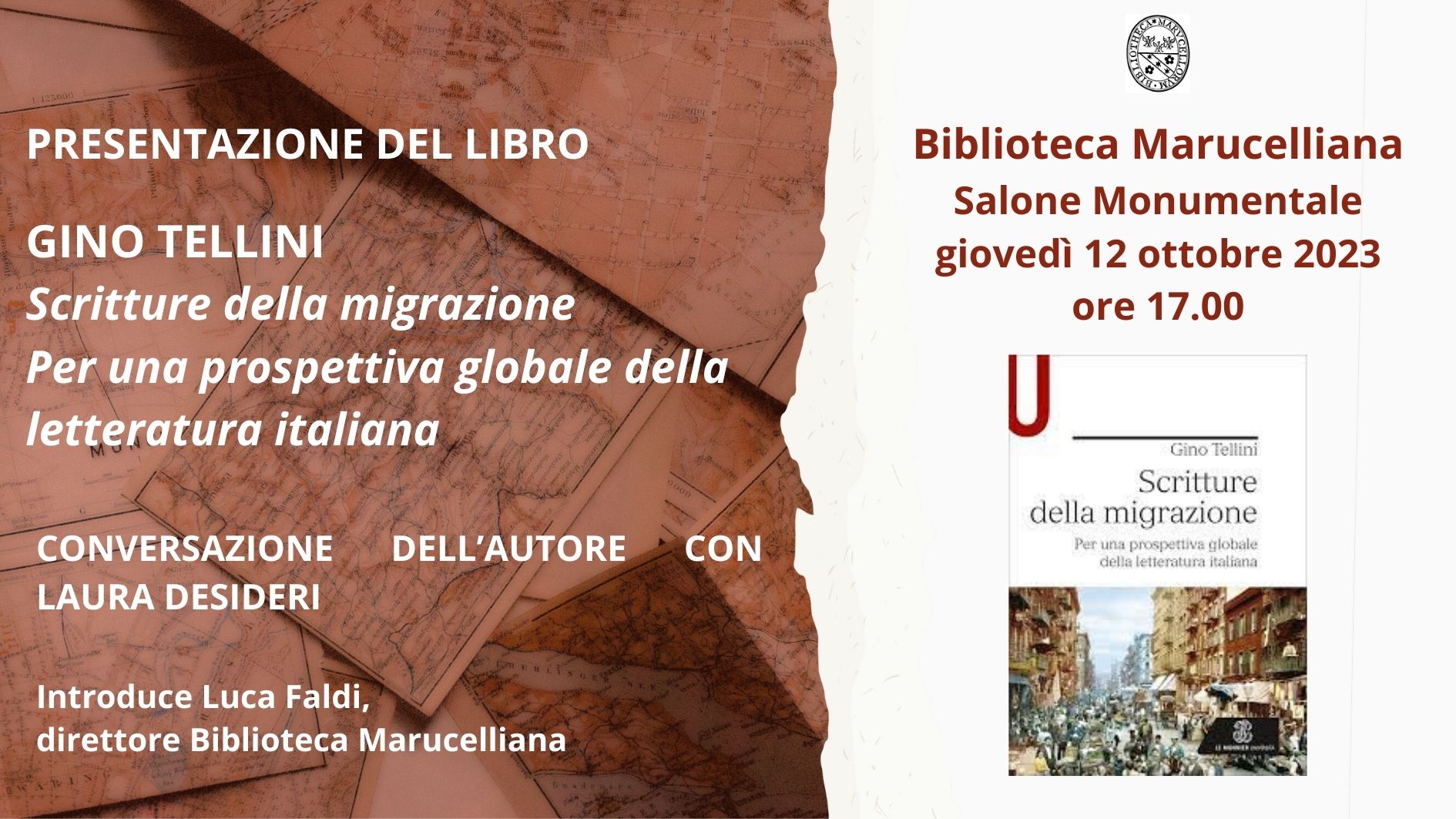Presentazione del libro di GINO TELLINI: SCRITTURE DELLA MIGRAZIONE. Per una prospettiva globale della letteratura italiana